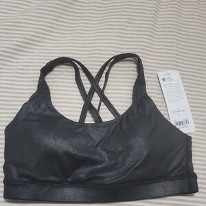 CRZ YOGA Shimmer Black Sports Bra